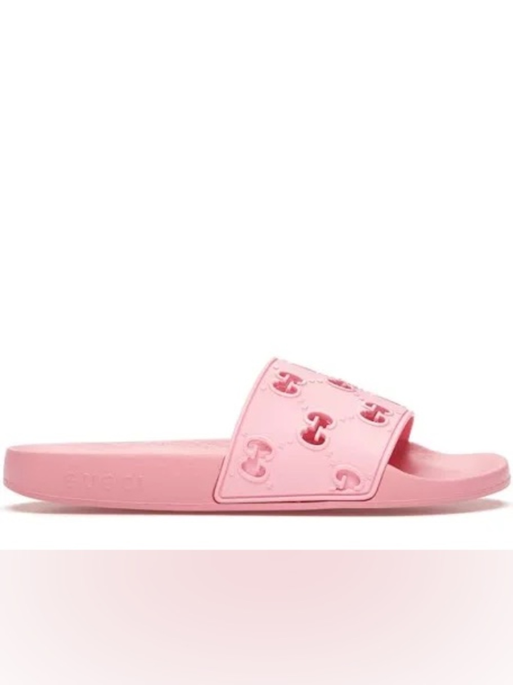 Gucci Pink GG Logo Slide Sandals